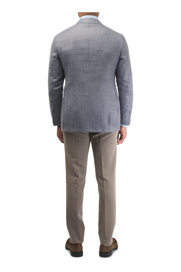 Canali Light Blue Linen Sport Shirt - view 4