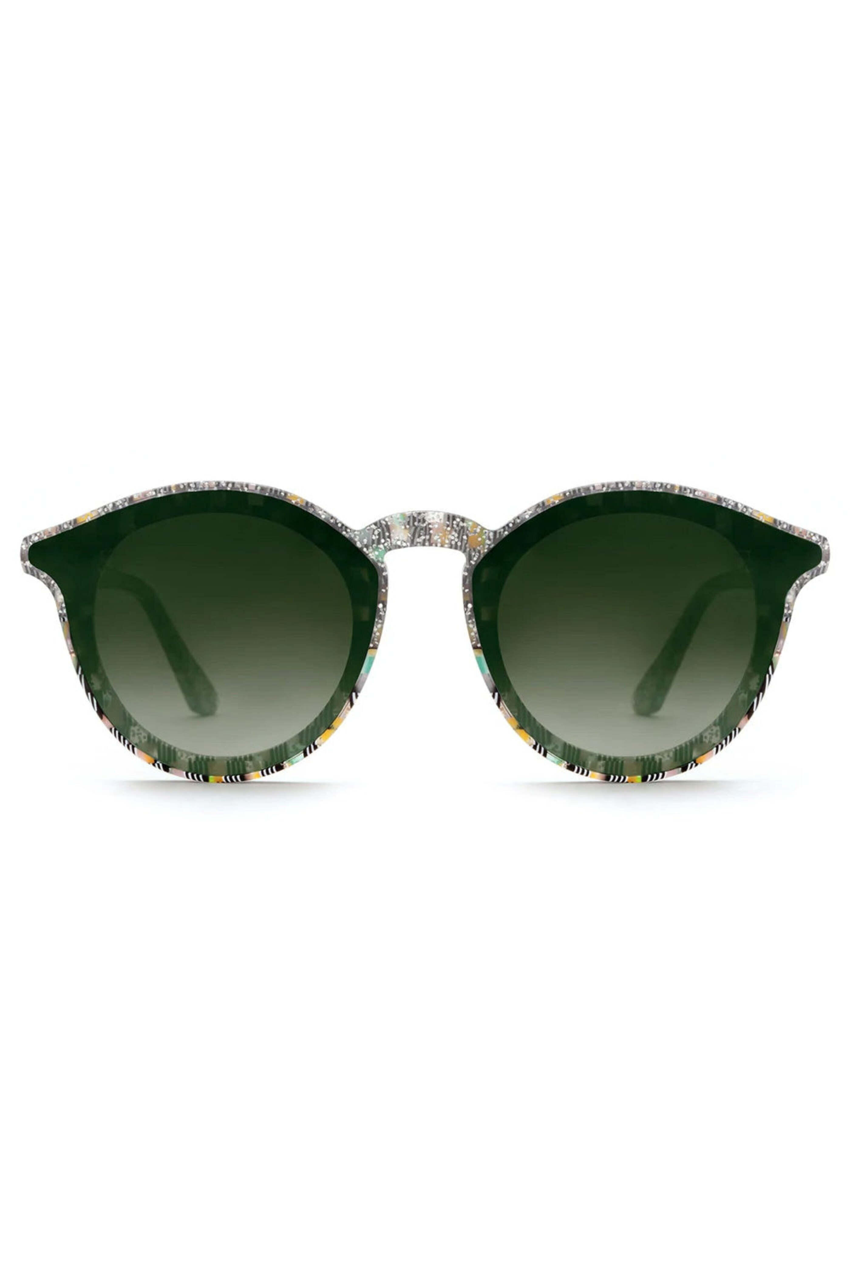 KREWE Collin’s Sunglasses with silver frame and gold accents. Shop Krewe | Galvan Sun in Silver Chroma + Crystal  main image 4