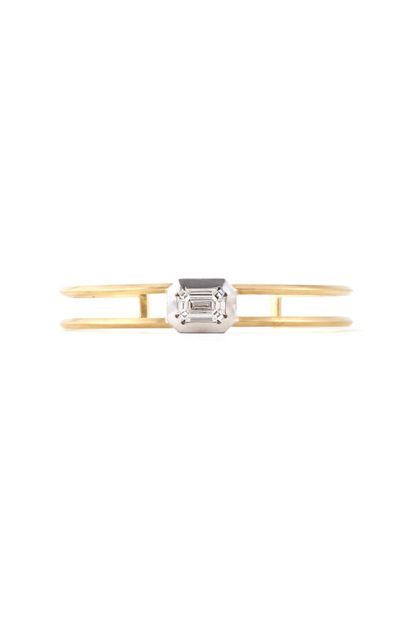Sylva & Cie 18k Gold Mosaic Diamond Bangle - view 1