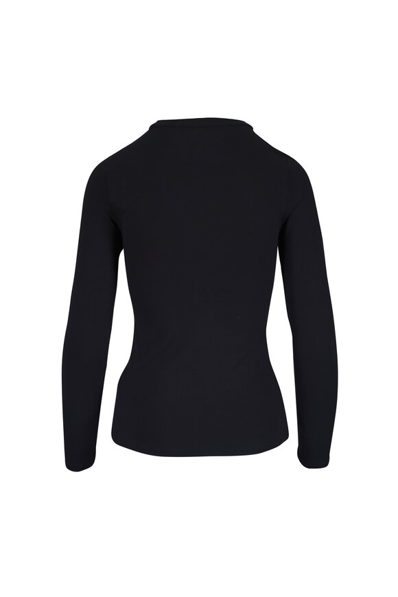 Majestic Black Soft Touch Long Sleeve Crewneck Top - view 2