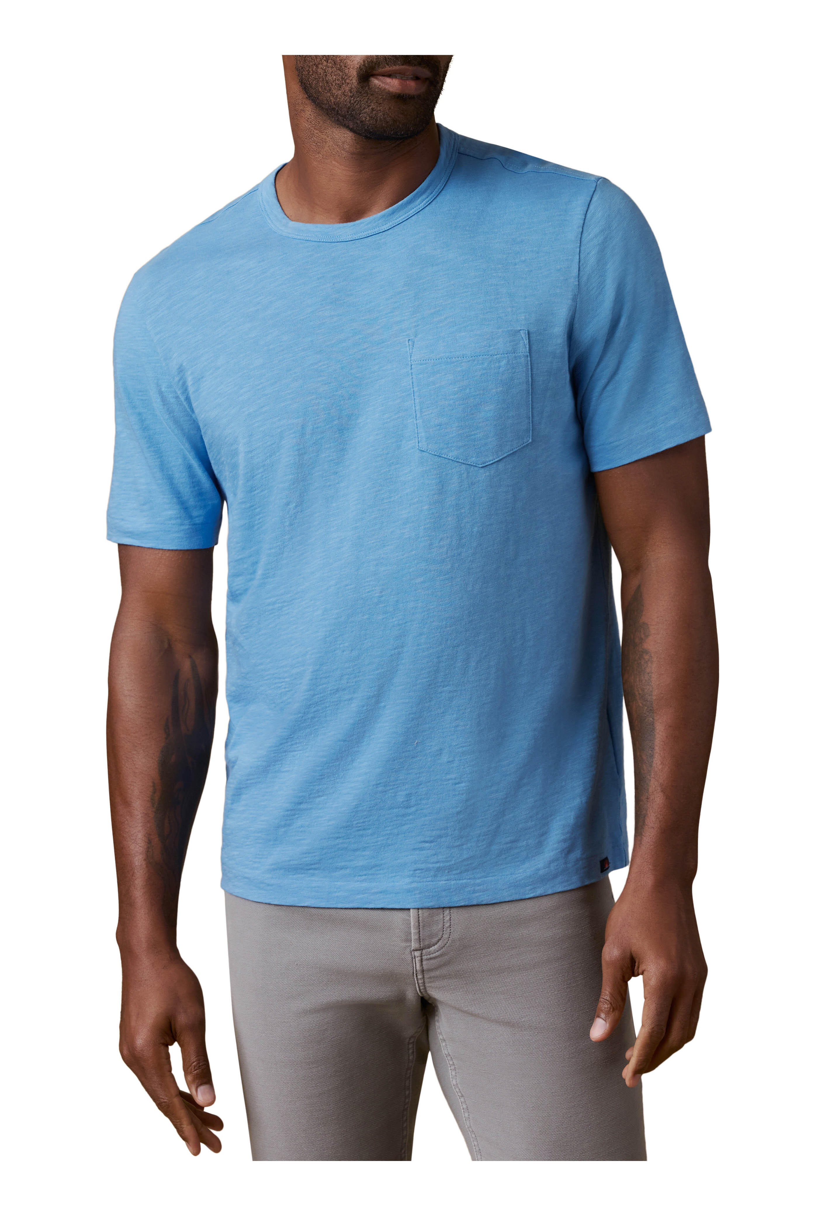 Faherty Brand - Sunwashed Blue Sea Cotton T-Shirt - view 2
