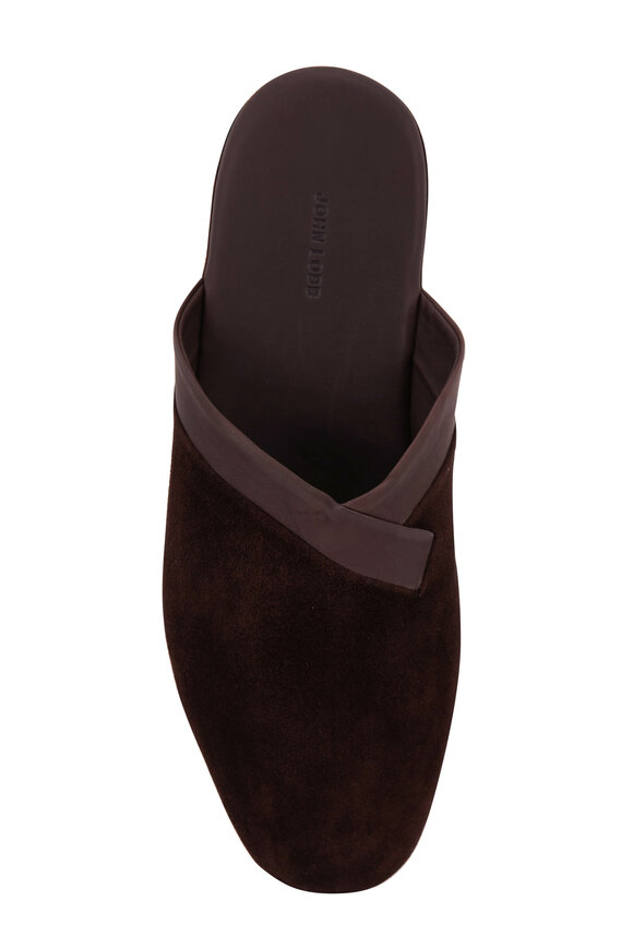 John Lobb - Knighton Dark Brown Suede Slipper