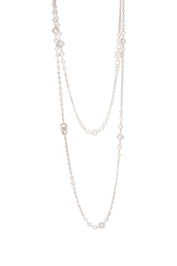 Mariani 18k White Gold Diamond Double Strand Necklace