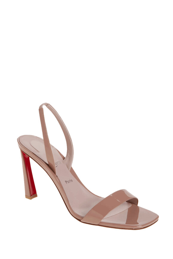 Christian Louboutin - Loubiclou Black Leather Caged Flat Sandal