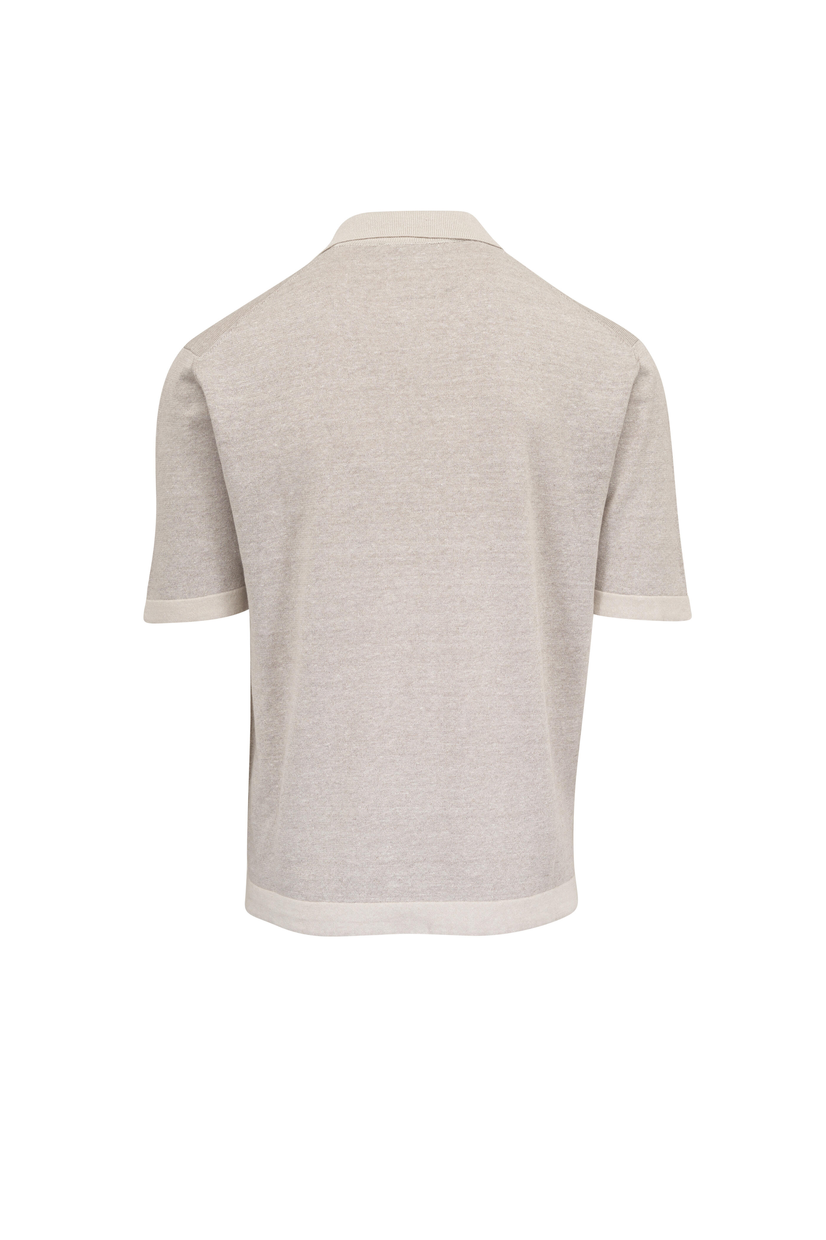 Maurizio Baldassari - Beige & Light Gray Johnny Collar Polo