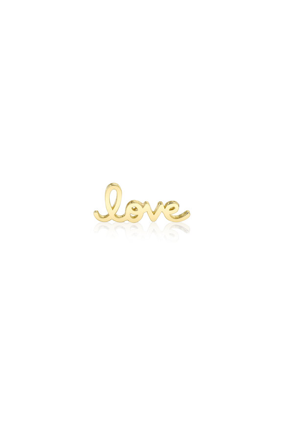 Sydney Evan Tiny Pure Love Script Single Stud Earring