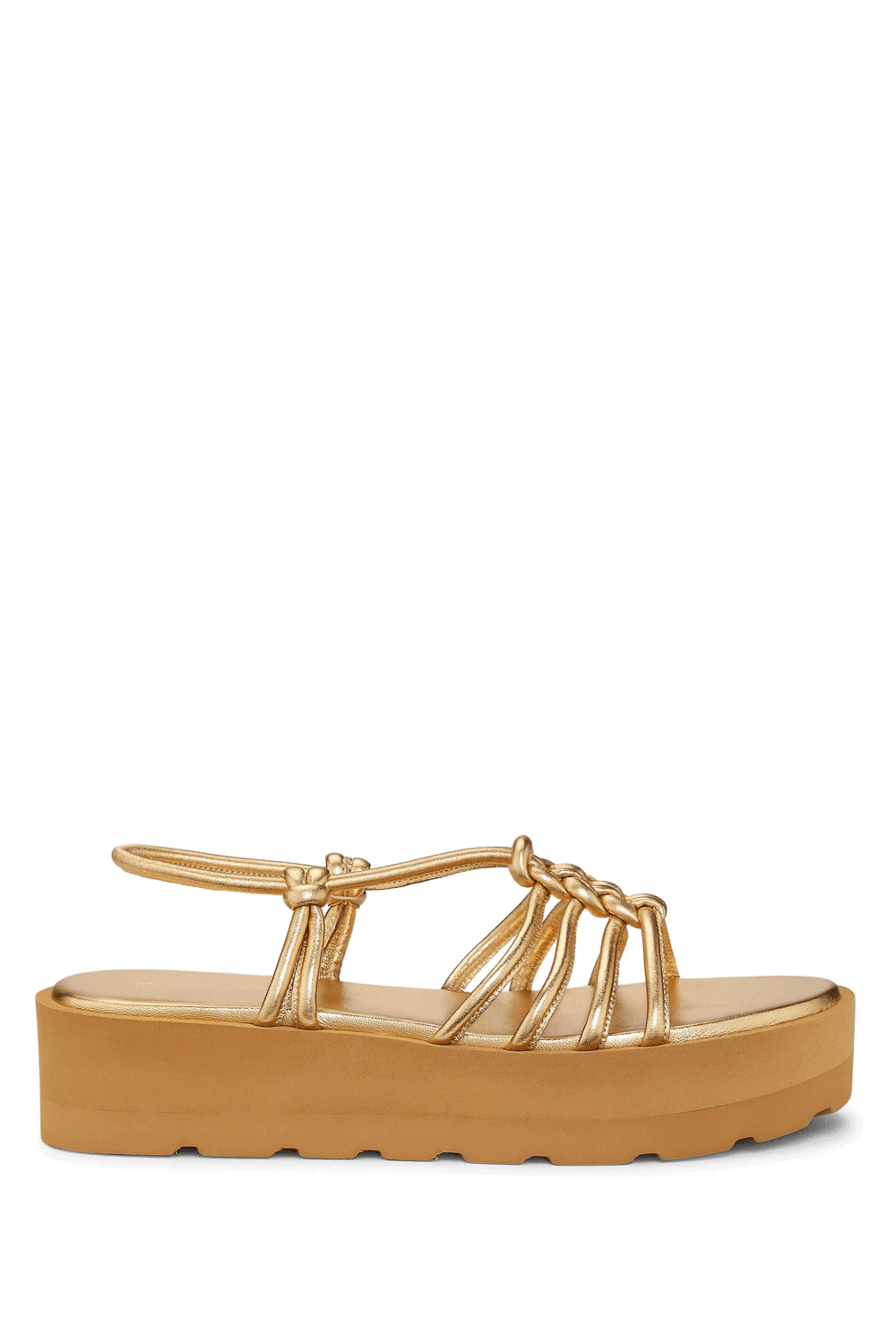 Gianvito Rossi - Hebe Strappy Platform Sandal in Mekong Gold
