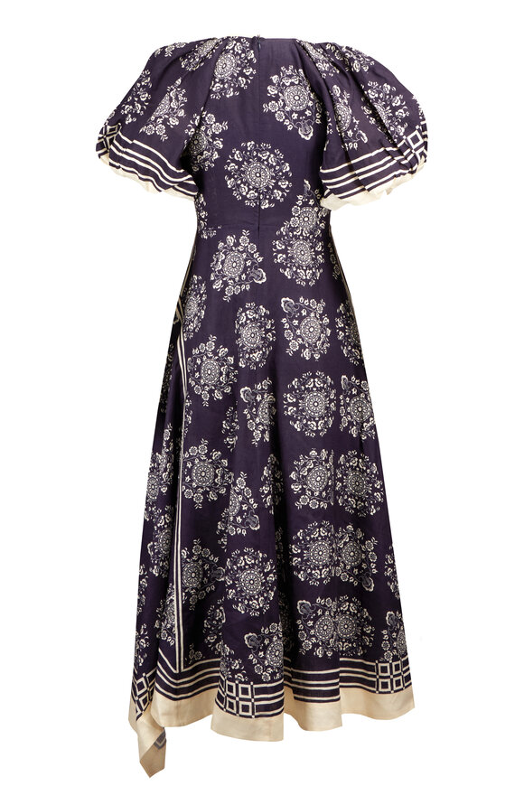 Alémais Banderra Ink Asymmetric Midi Dress - view 2