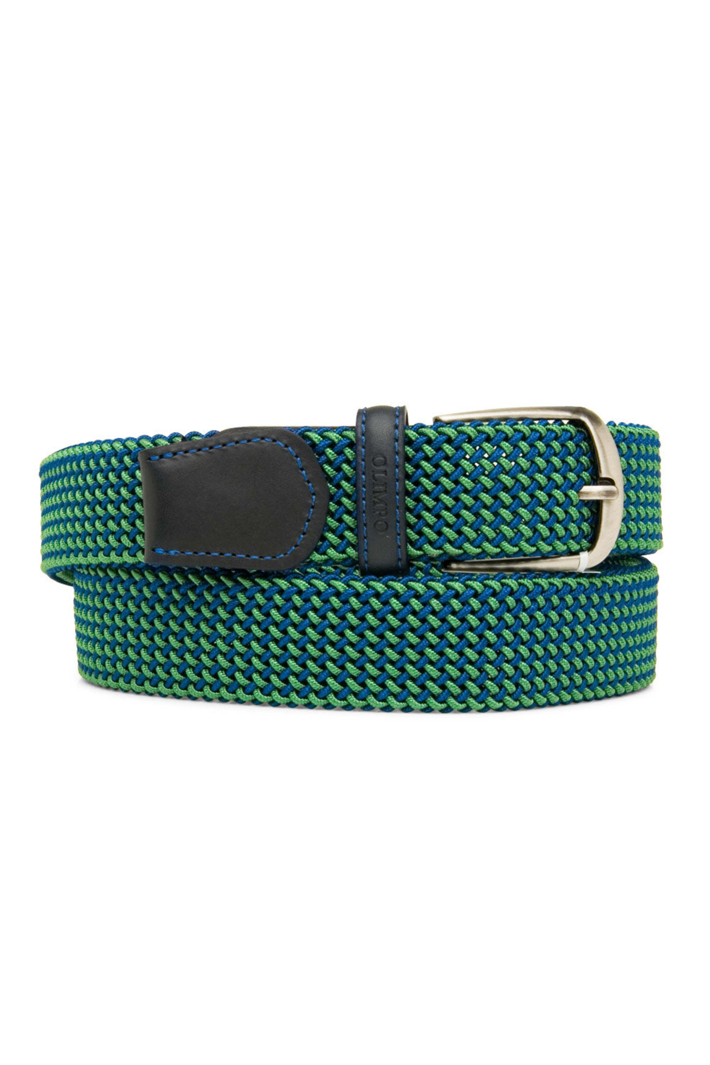 Miguel Bellido - Braided Cotton Belt in Blue and Green