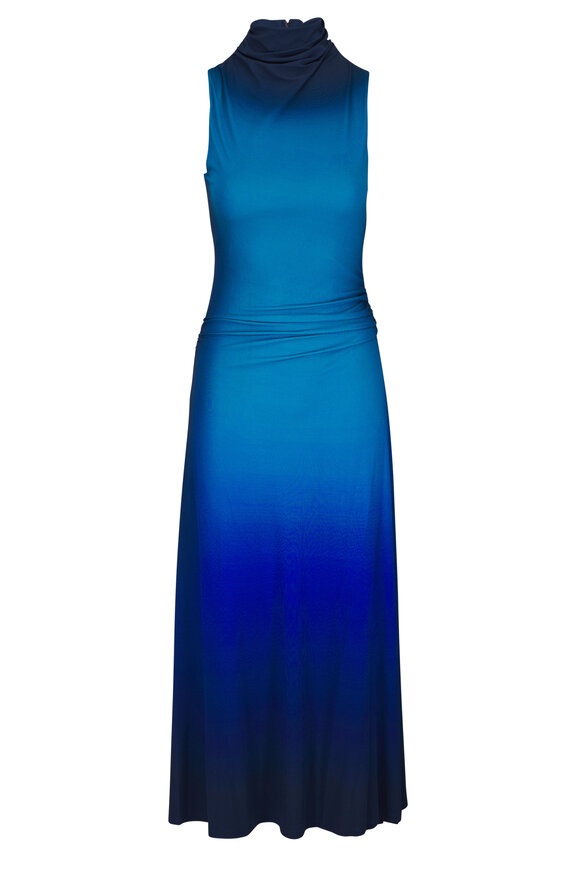 Jonathan Simkhai Aldina Teal Sleeveless Midi Dress