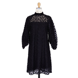 Prada - Black Lace Floral Three-Quarter Sleeve Dress Prada - Black Lace Floral Three-Quarter Sleeve Dress