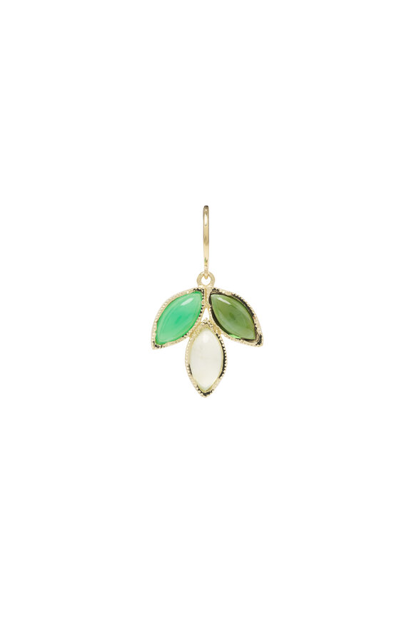 Irene Neuwirth 18k Yellow Gold Tourmaline & Prehnite Earrings - view 2