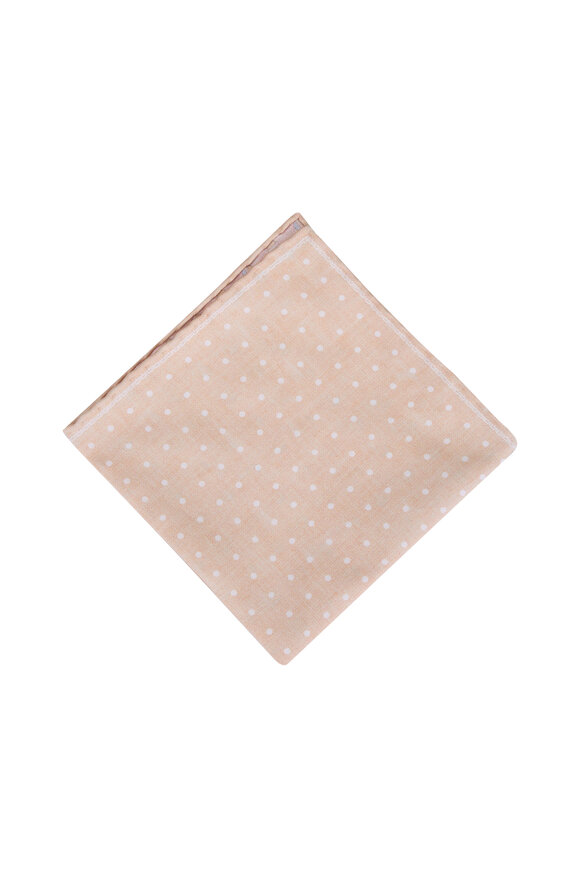 Paolo Albizzati Taupe Geometric Dot Reversible Pocket Square