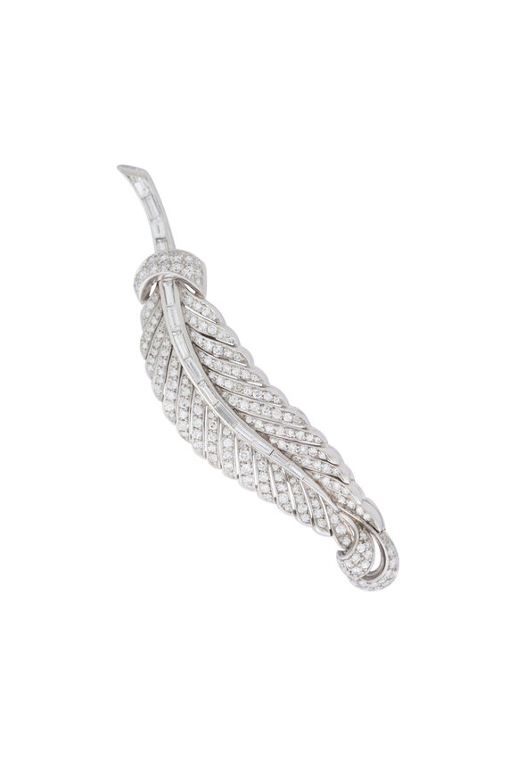Courtney Davis Diamond Feather Brooch - view 1