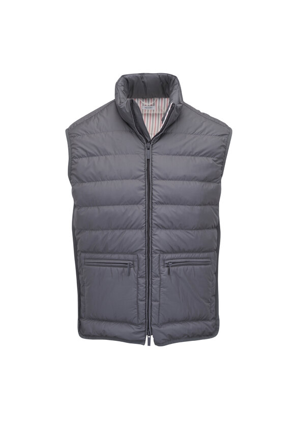 お値下げ　INSCRIRE Wool Short Vest-GRAY 完売 Zegna - Gray Wool, Silk & Cashmere Puffer Vest | Mitchell Stores