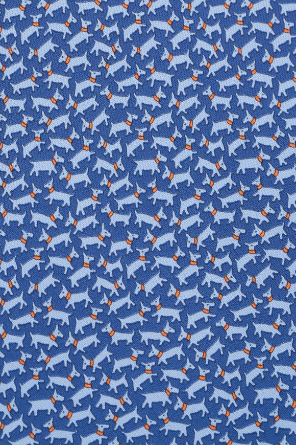 Ferragamo - Blue Dog Print Silk Necktie 