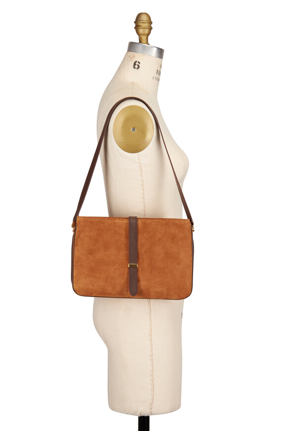Nili Lotan Jane Brown Suede Shoulder Bag - view 5