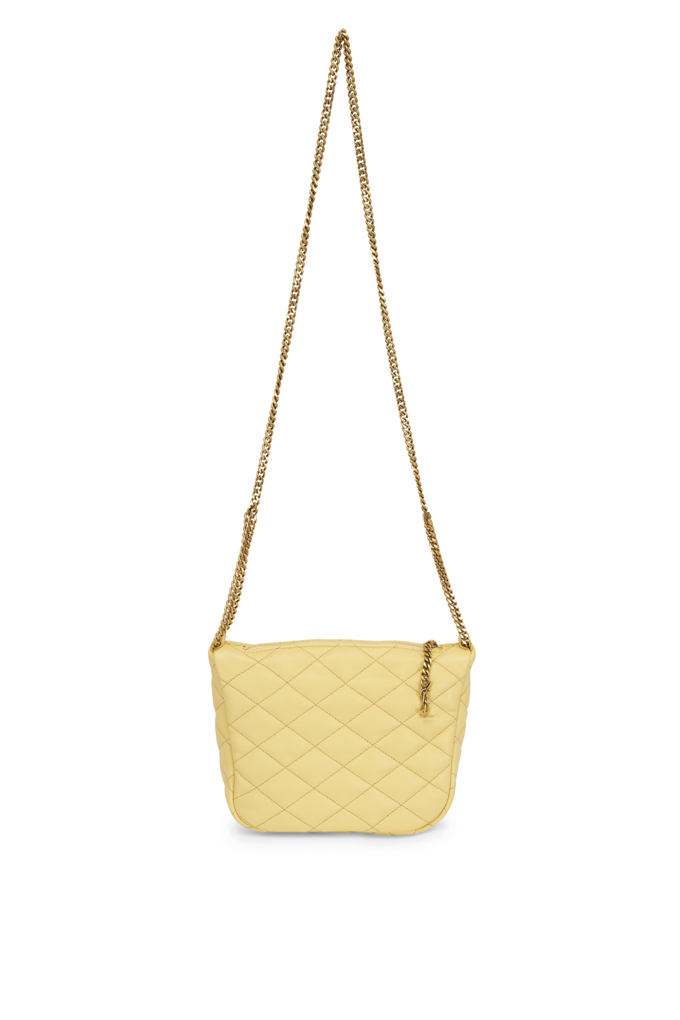 Saint Laurent - Mini Cassandre Yellow Quilted Leather Hobo Bag