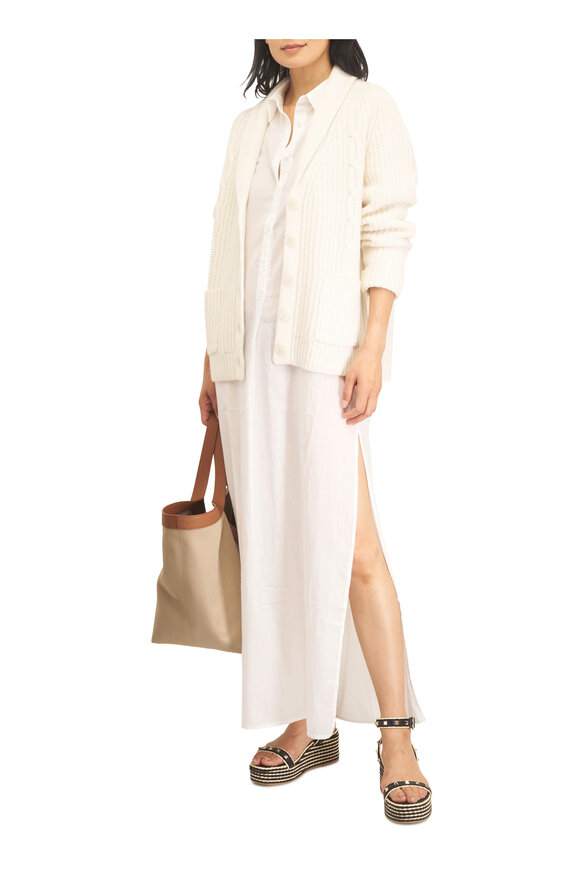 Saint Laurent Y Bicolor Sienna Canvas & Leather Tote - view 2