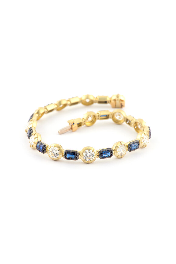 Sylva & Cie 18k Yellow Gold Diamond & Sapphire Bracelet