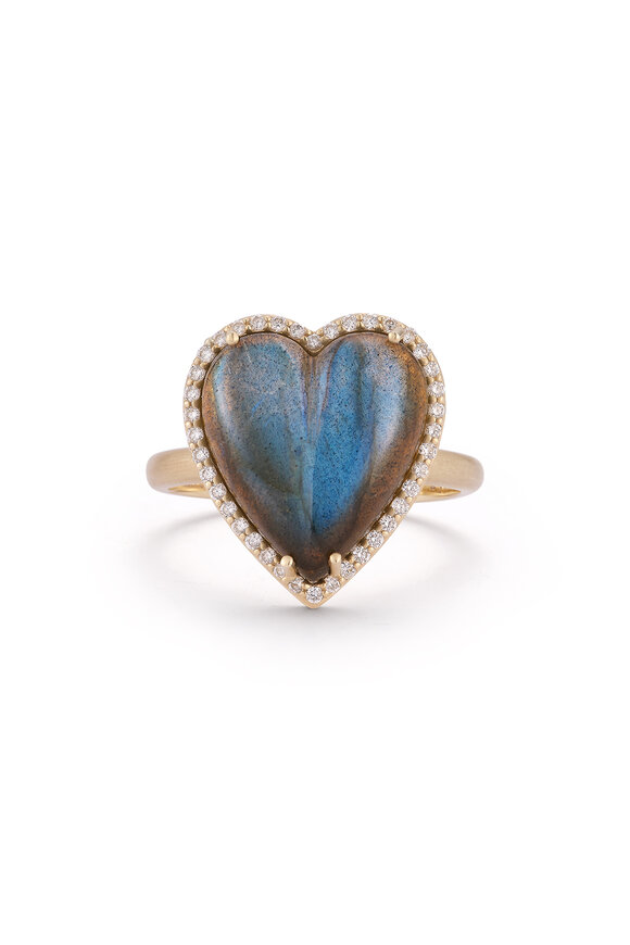 Storrow - Yellow Gold Labradorite Diamond Large Alana Ring