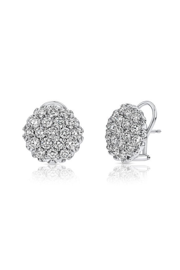 Aaron Henry 18k White Gold Medium Diamond Mosaic Earring