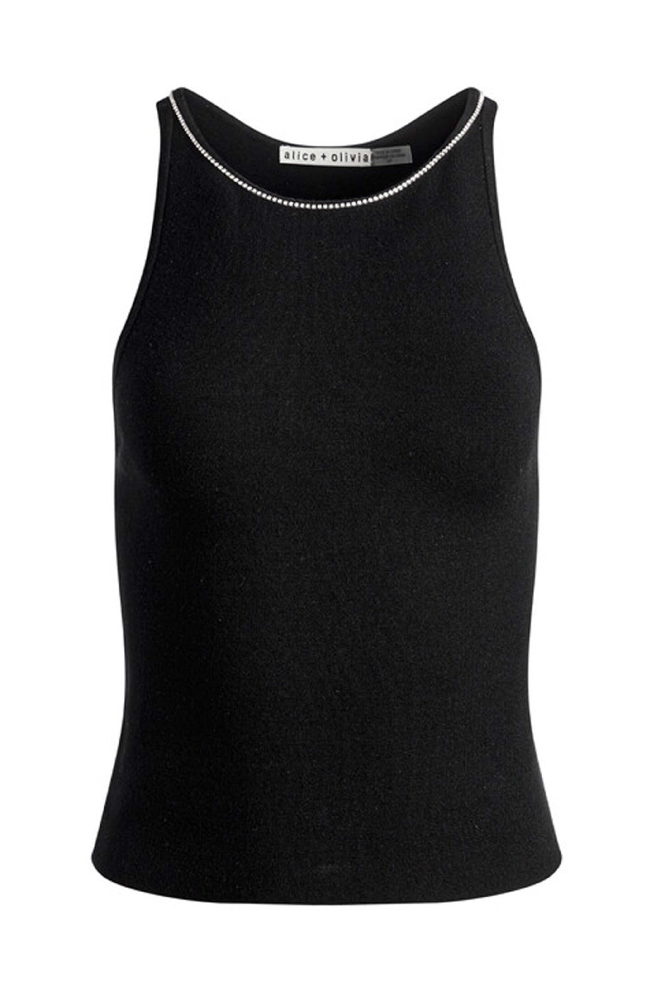 Alice & Olivia - Black Crystal Fringe Val Tank