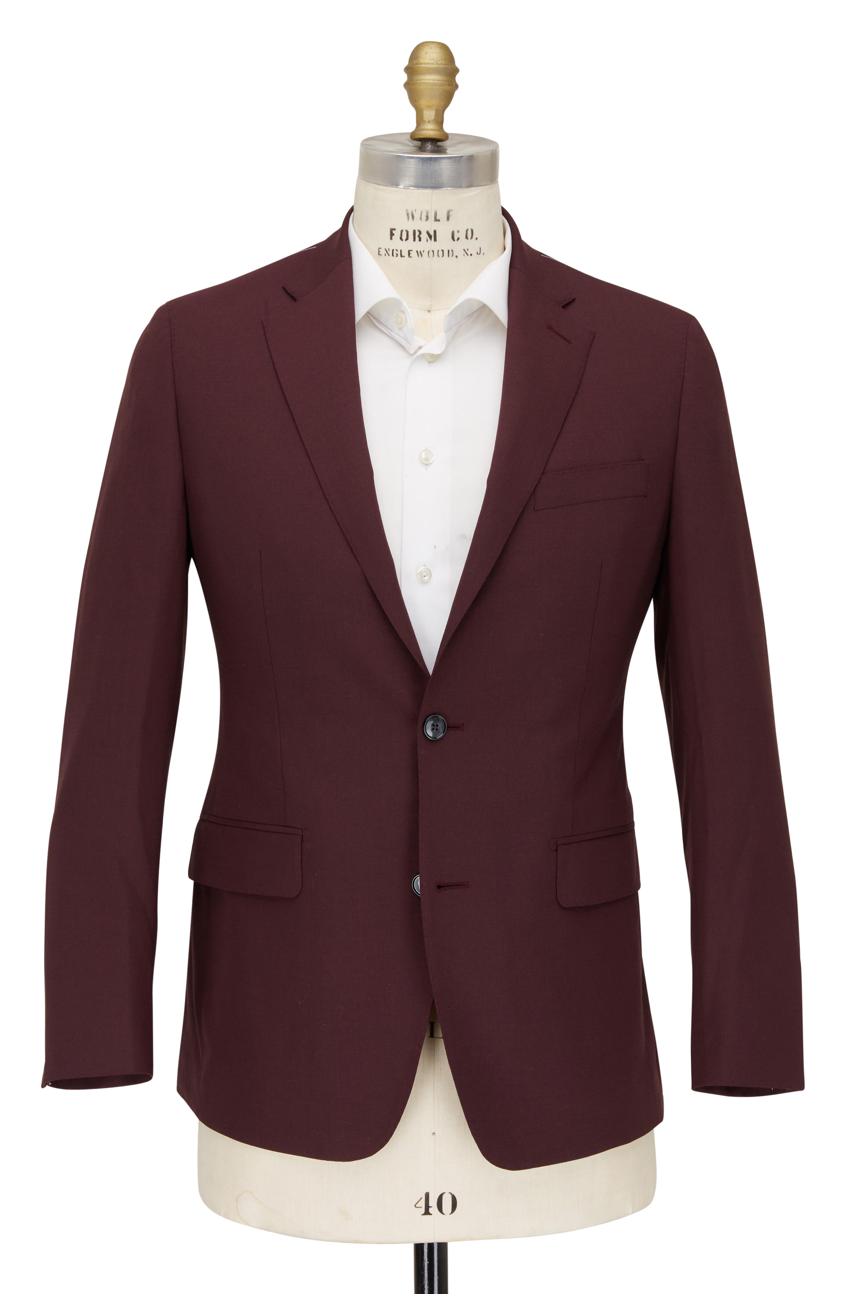 Atelier Munro - Solid Wine Stretch Wool Suit | Mitchell Stores