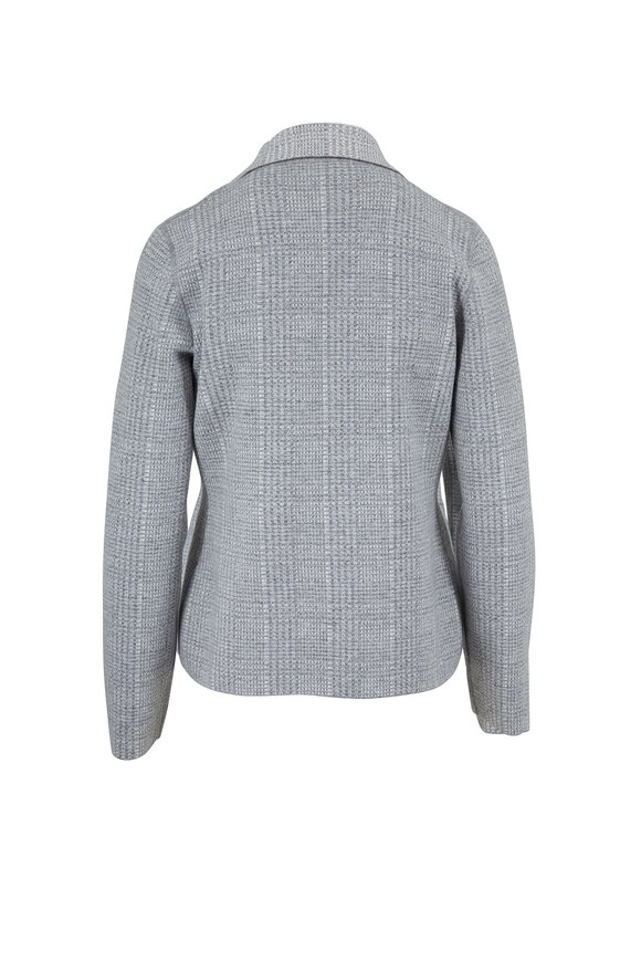 D.Exterior - Grey Cashmere Blend Houndstooth Reversible Jacket