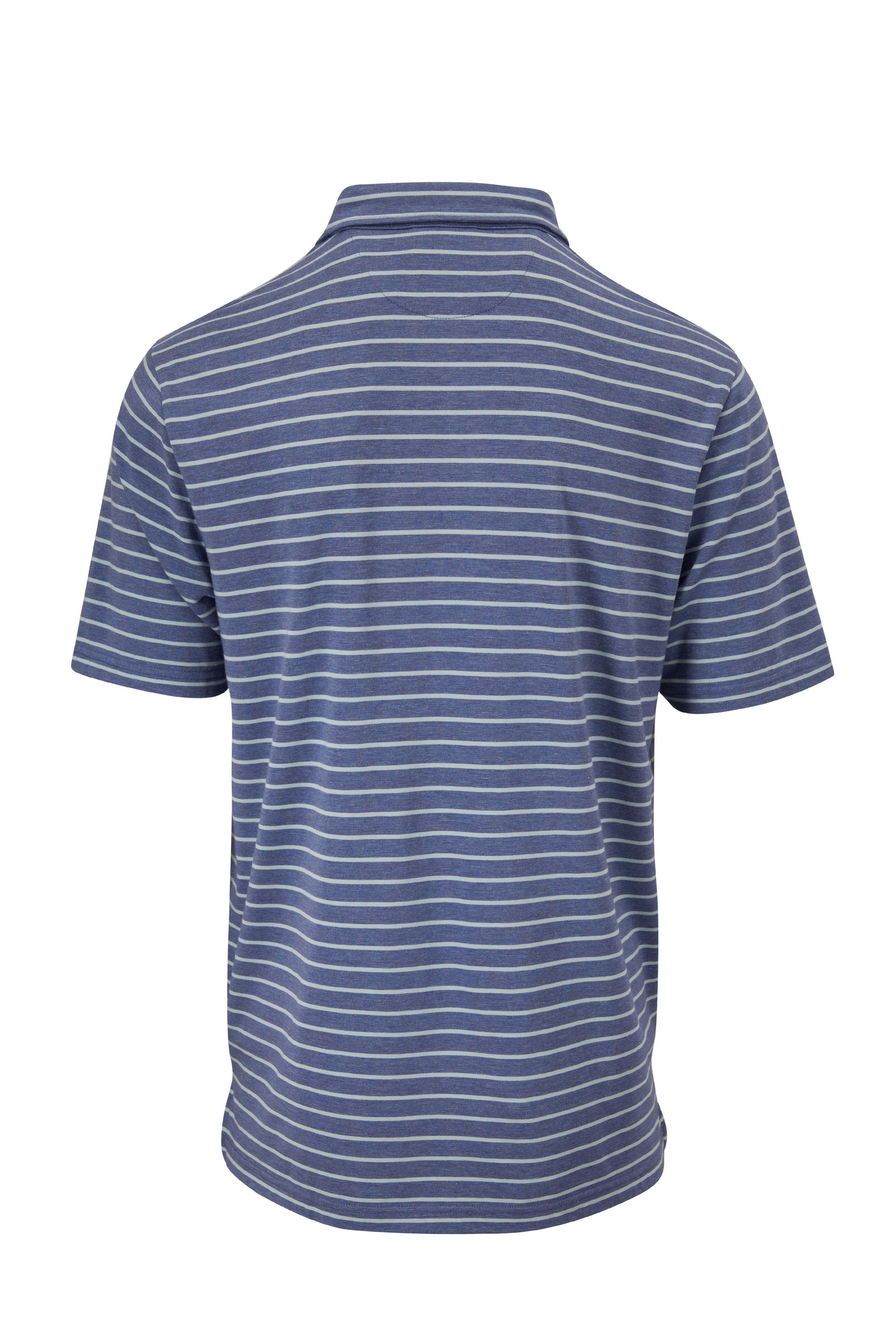 Faherty Brand - Movement Blue Stripe Short Sleeve Polo