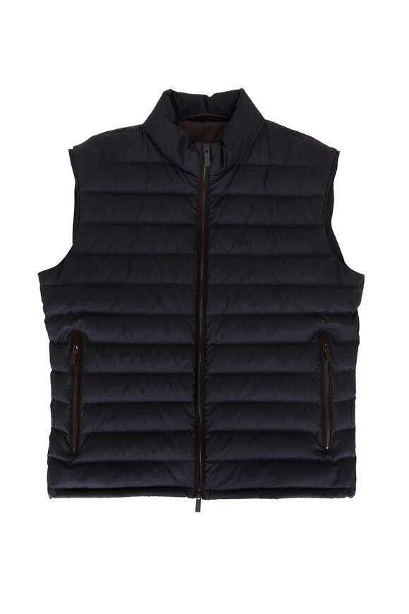 Zegna - Leggerissimo Navy Front Zip Vest 