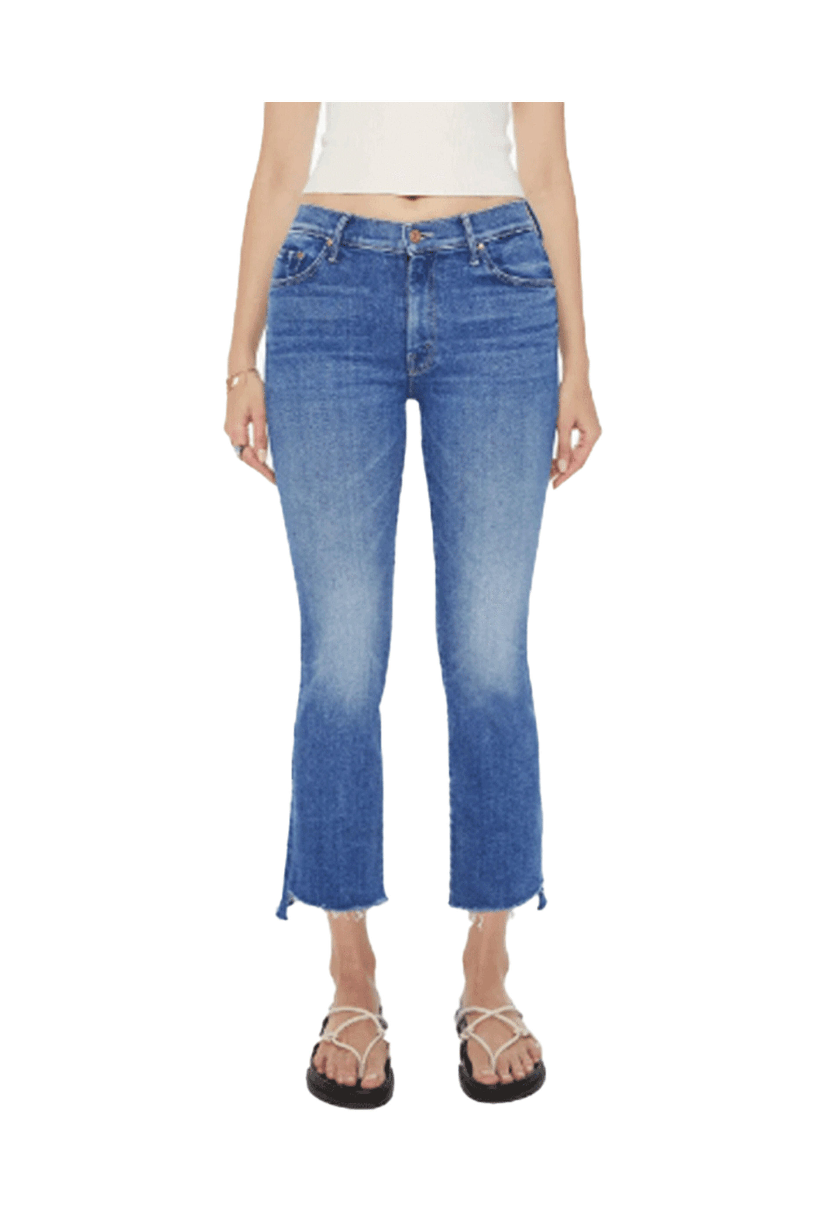 Mother - Insider Crop Step Fray Jean in Different Strokes