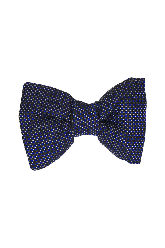 Tom Ford Royal Blue Textured Pre-Tied Bow Tie