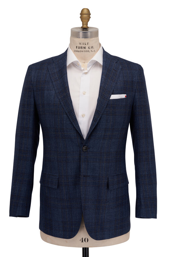 Kiton - Blue & Gray Plaid Sportcoat 