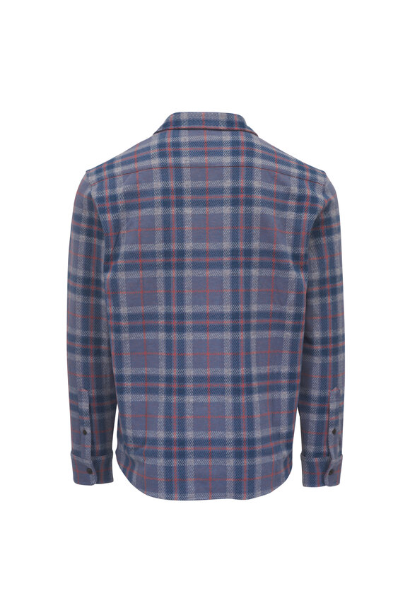 Faherty Brand Legend™ Navy Three Lakes Plaid Sweater Shirt - view 2