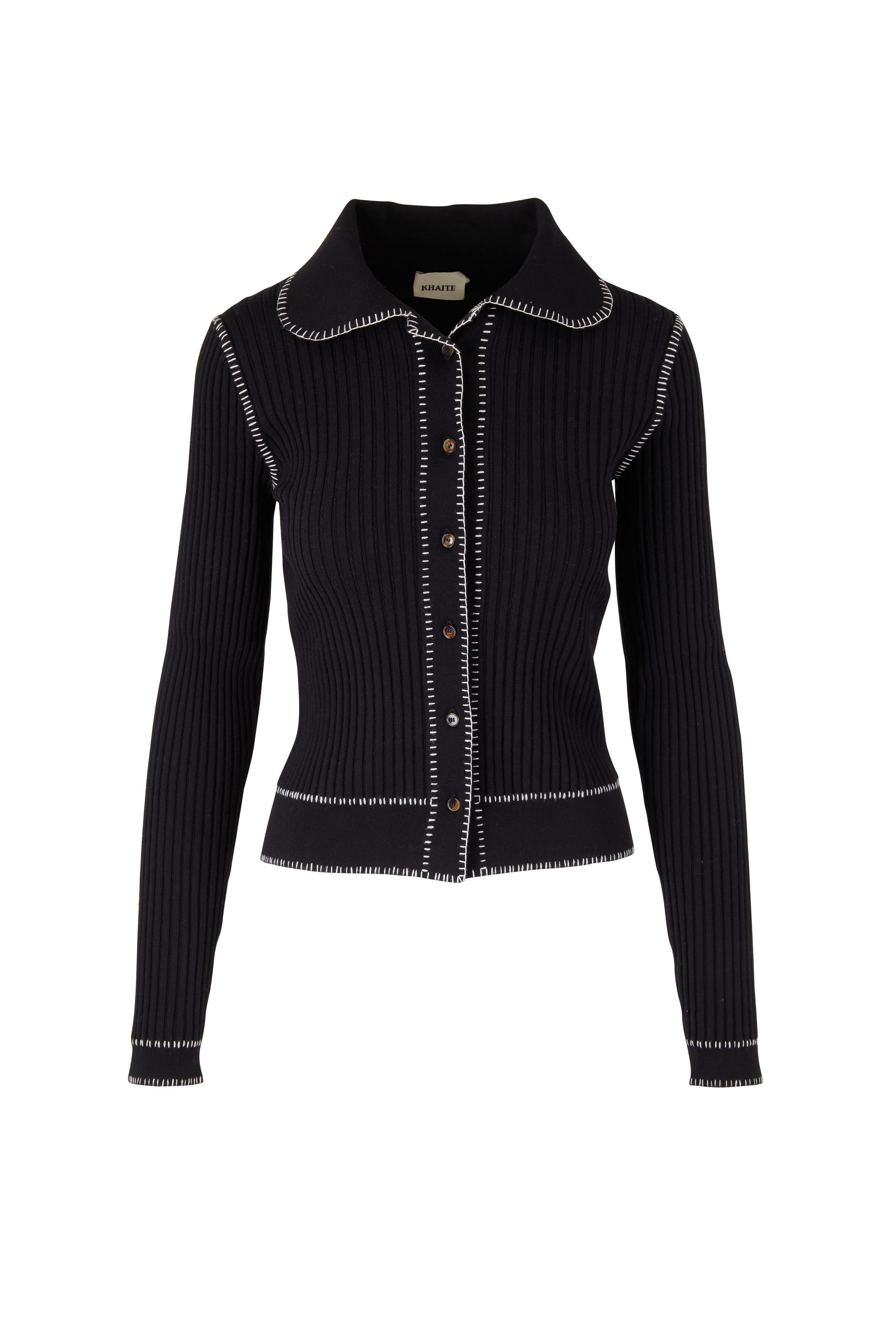 acka mix knit cardigan 美品 Akris Structured Cotton Mouline Knit Cardigan in Chai Melange