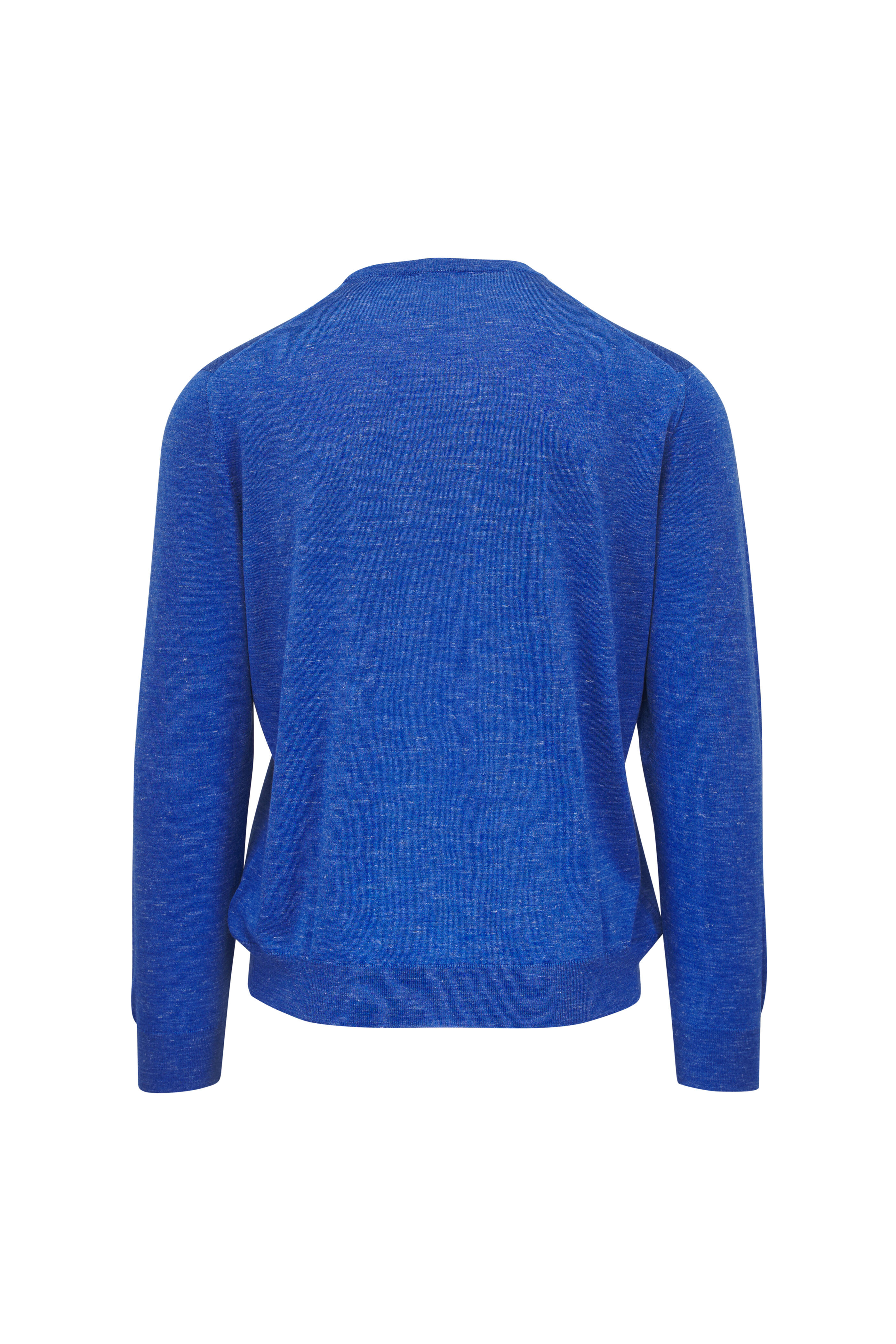 Kiton - Blue Silk, Cashmere & Linen Crewneck Sweater
