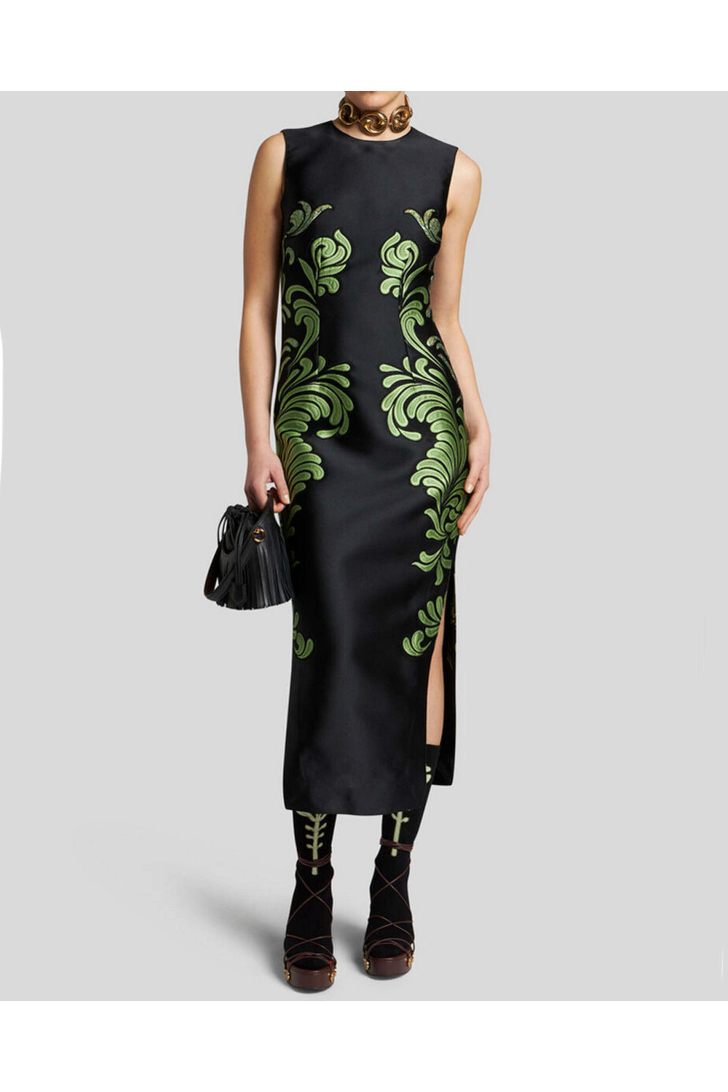 ワンピース ETRO JACQUARD MIDI DRESS Etro Jacquard Midi Dress in Blue | Lyst