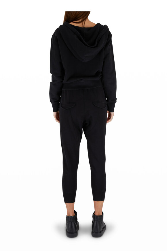 Nili Lotan Callie Washed Black Zip-Up Hoodie - view 4