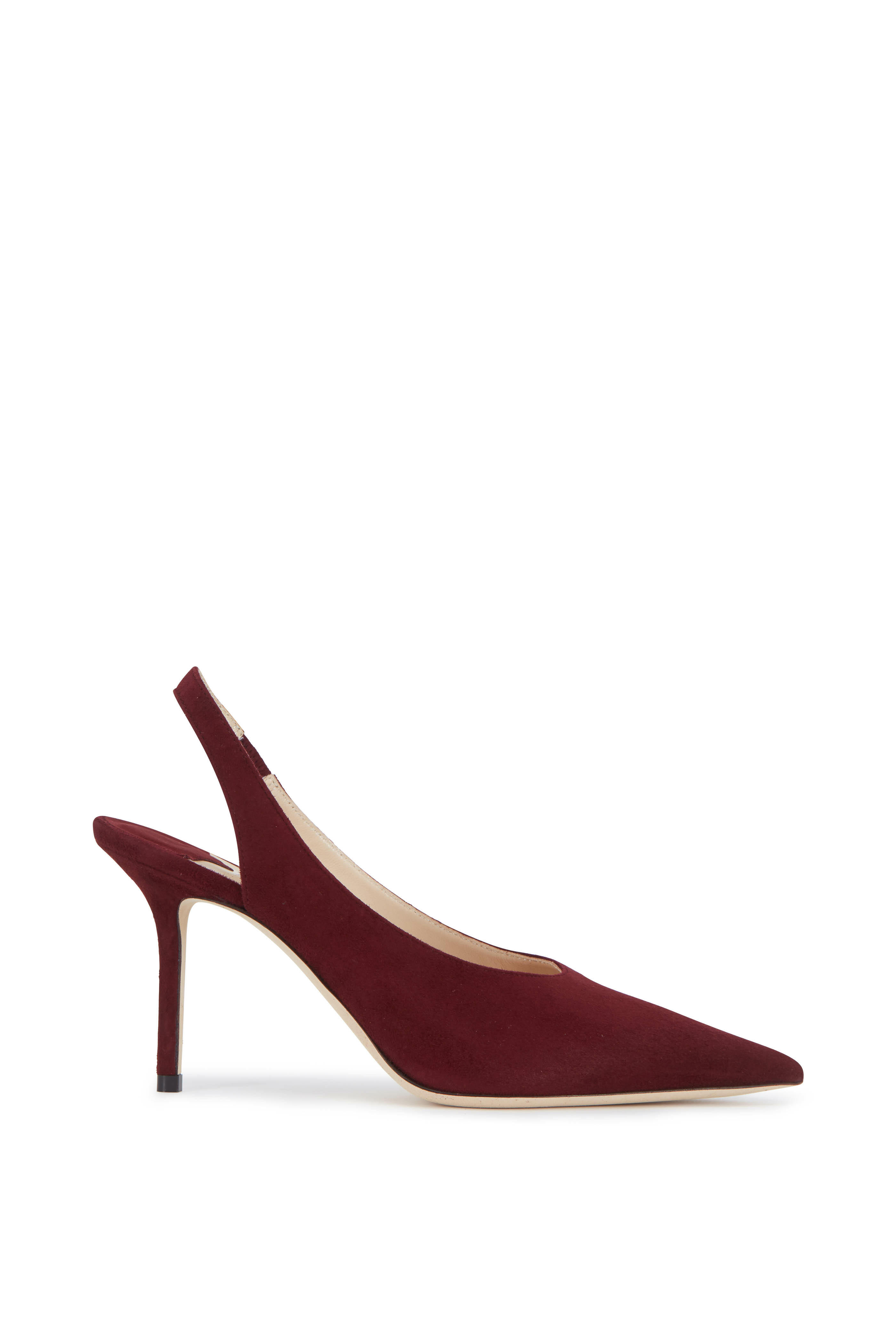 Jimmy Choo - Ivy Bordeaux Suede Slingback, 85mm