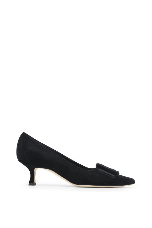 Manolo Blahnik - Maysale Black Velvet Pump, 50mm