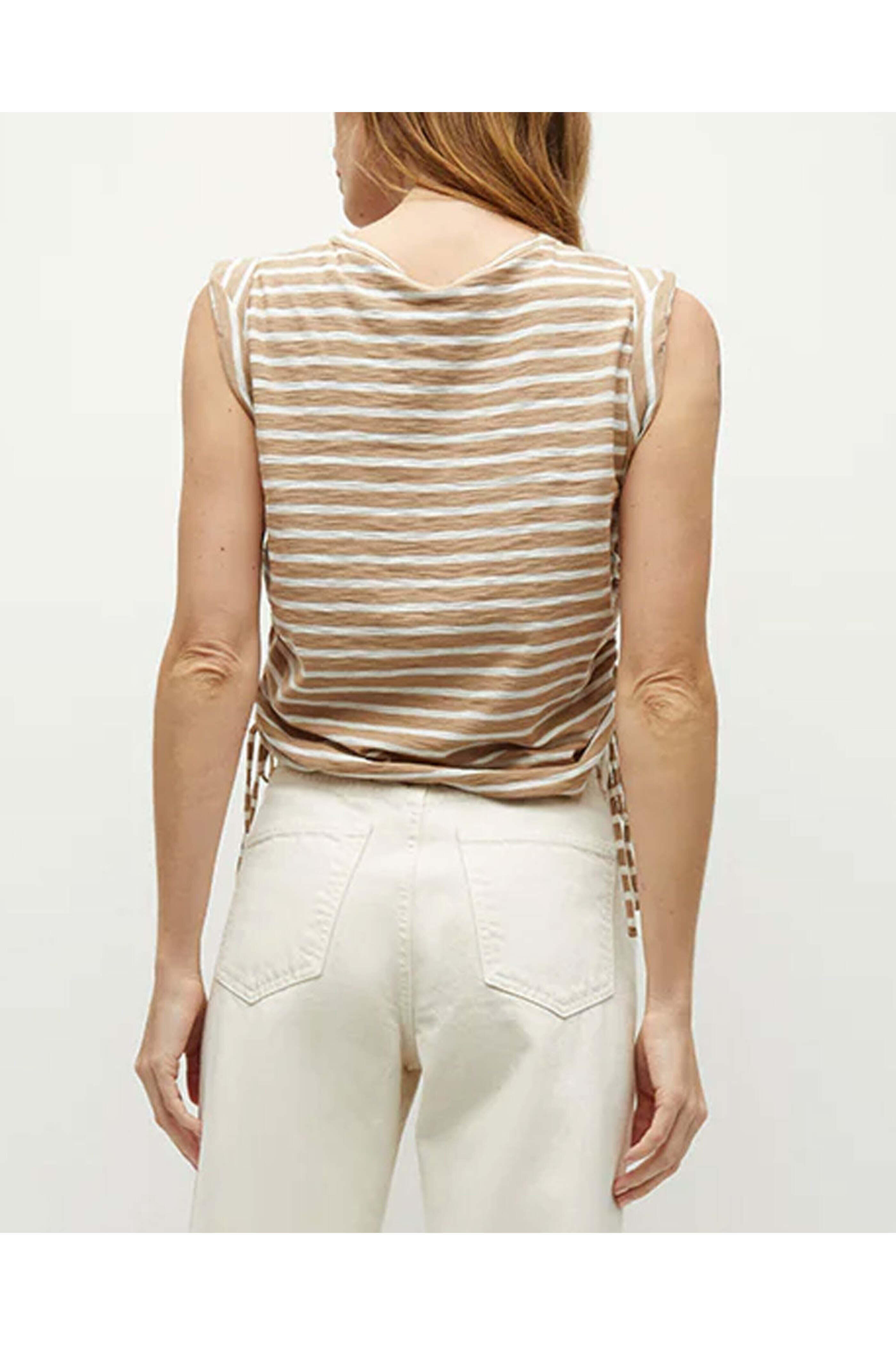Veronica Beard - Off White and Khaki Vinci Top