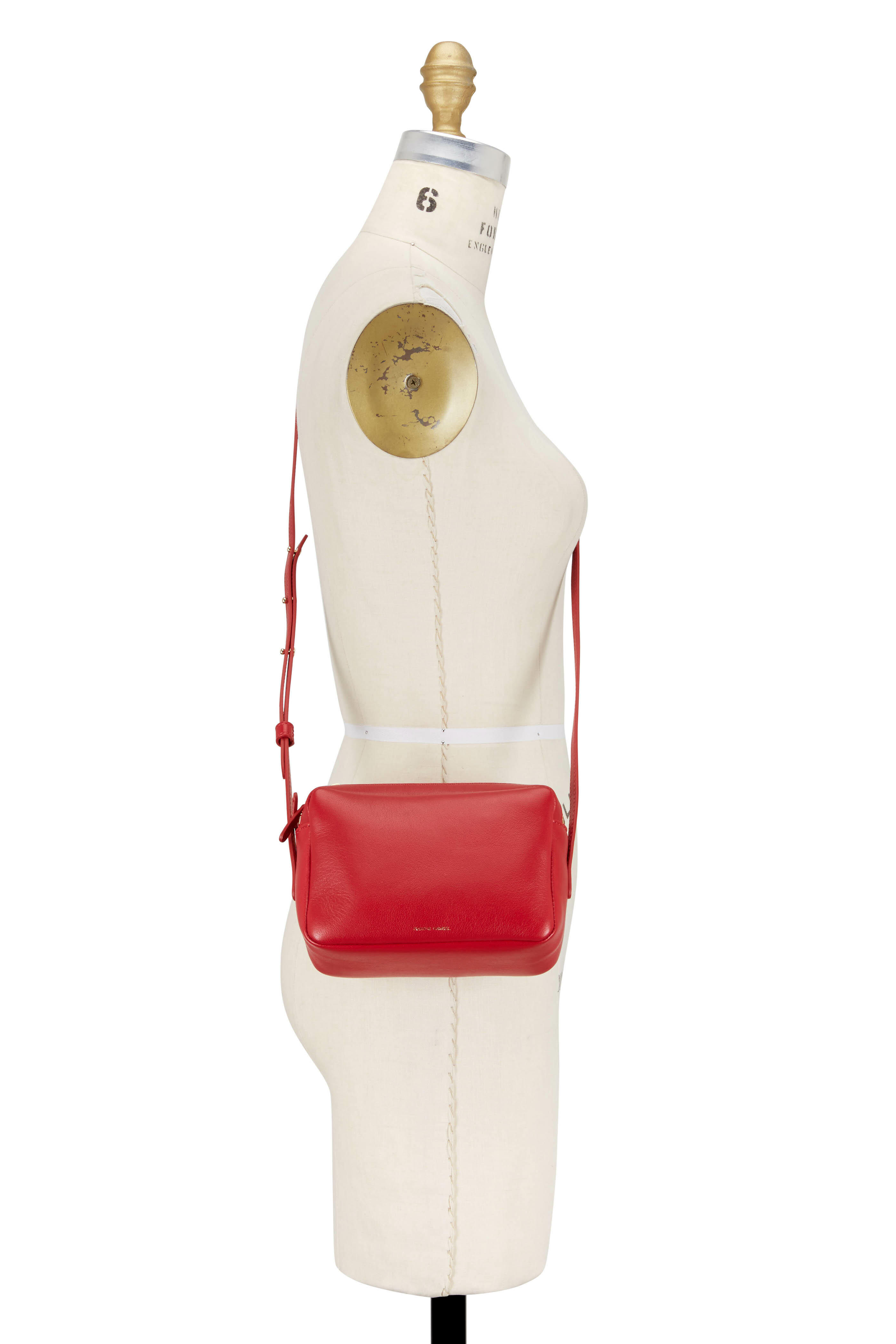 Mansur gavriel double discount zip crossbody red