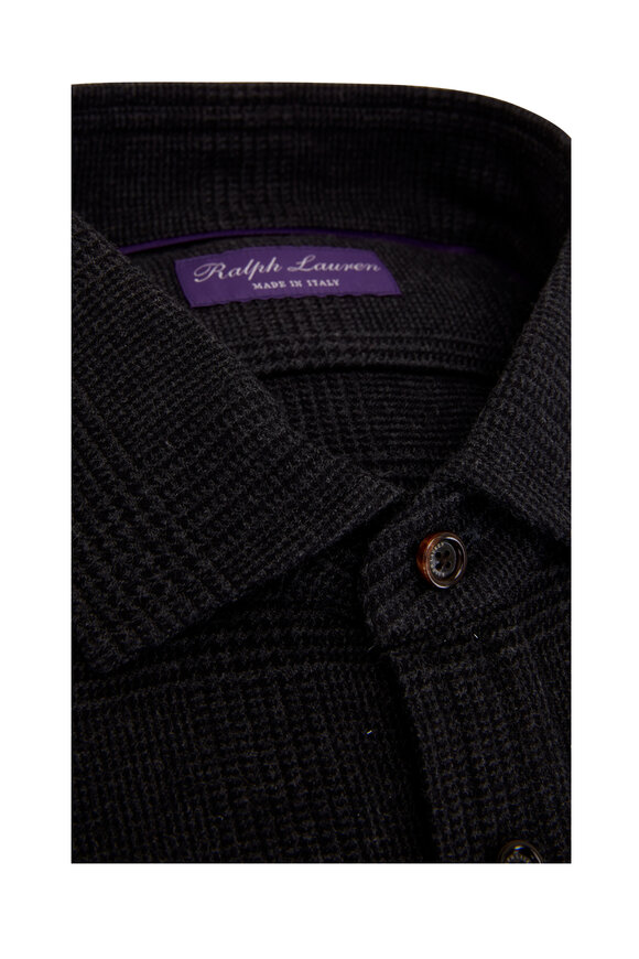 Ralph Lauren Purple Label - Dark Melange Gray Glen Plaid Twill Shirt