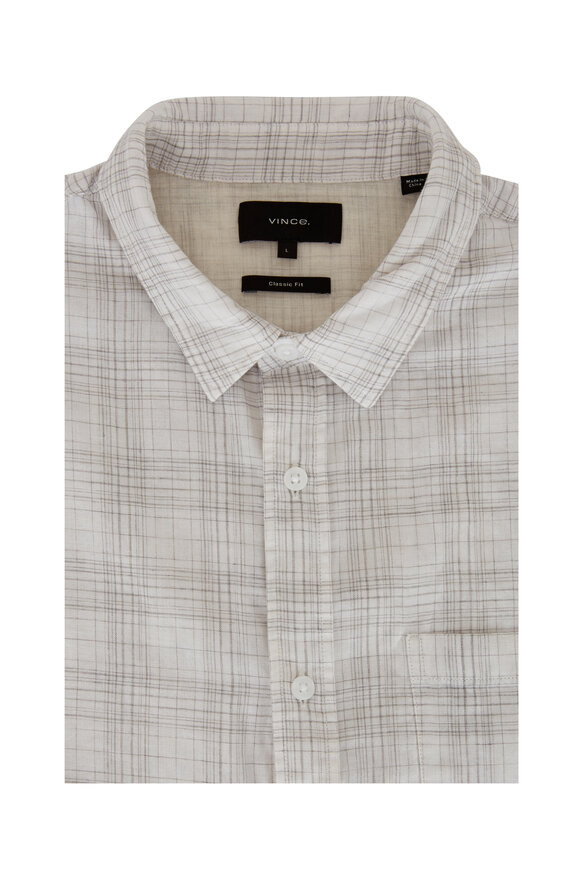 Vince White & Gray Plaid Classic Fit Sport Shirt - view 1