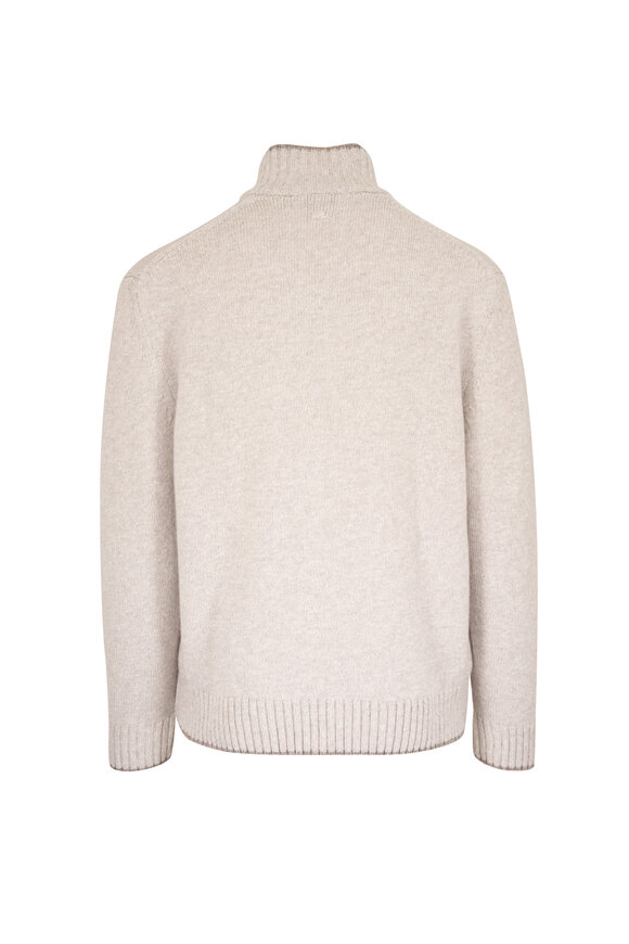 Paul & Shark Silver Cloud Wool & Cashmere Quarter Zip Sweater - view 4