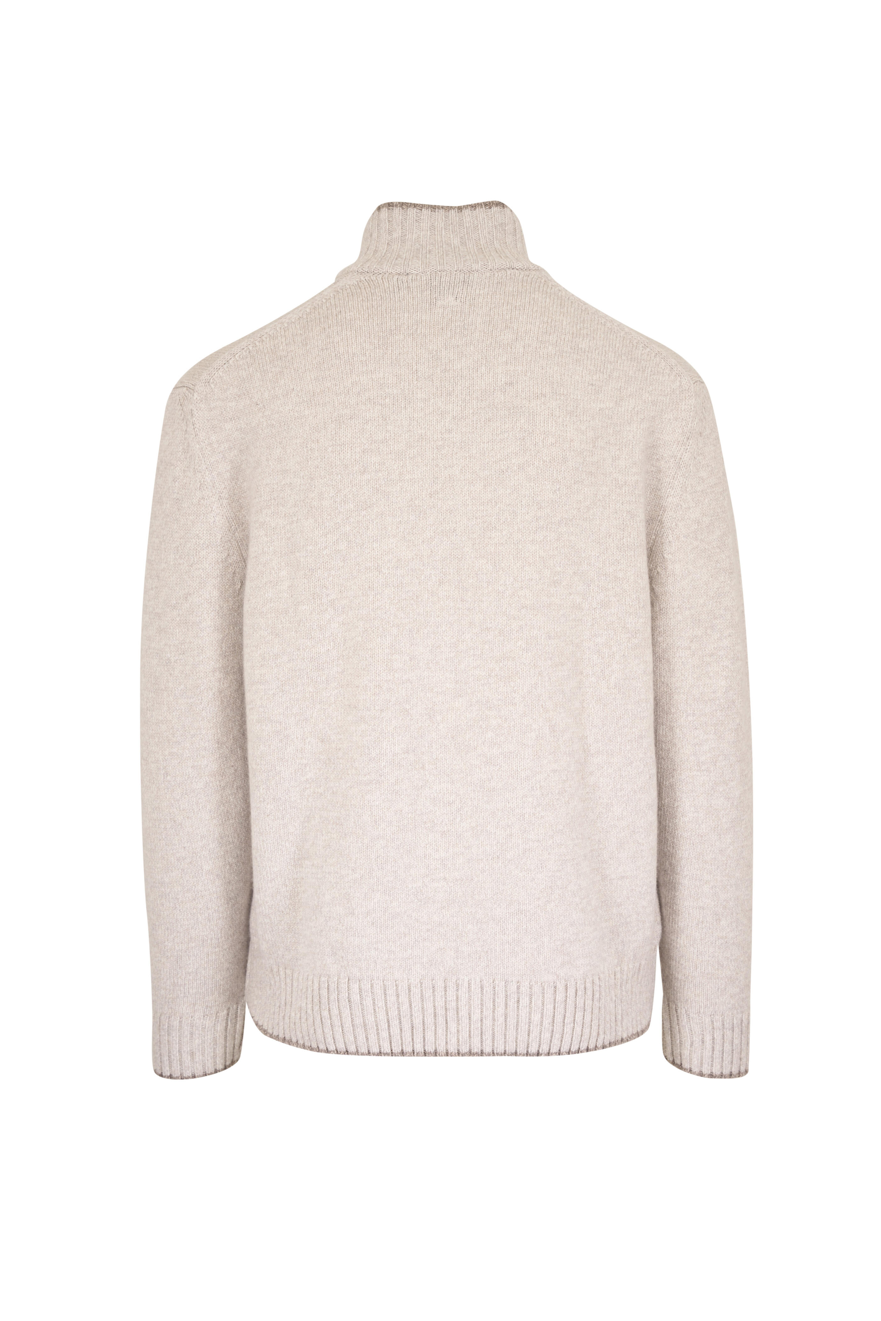 Paul & Shark - Silver Cloud Wool & Cashmere Quarter Zip Sweater - view 2