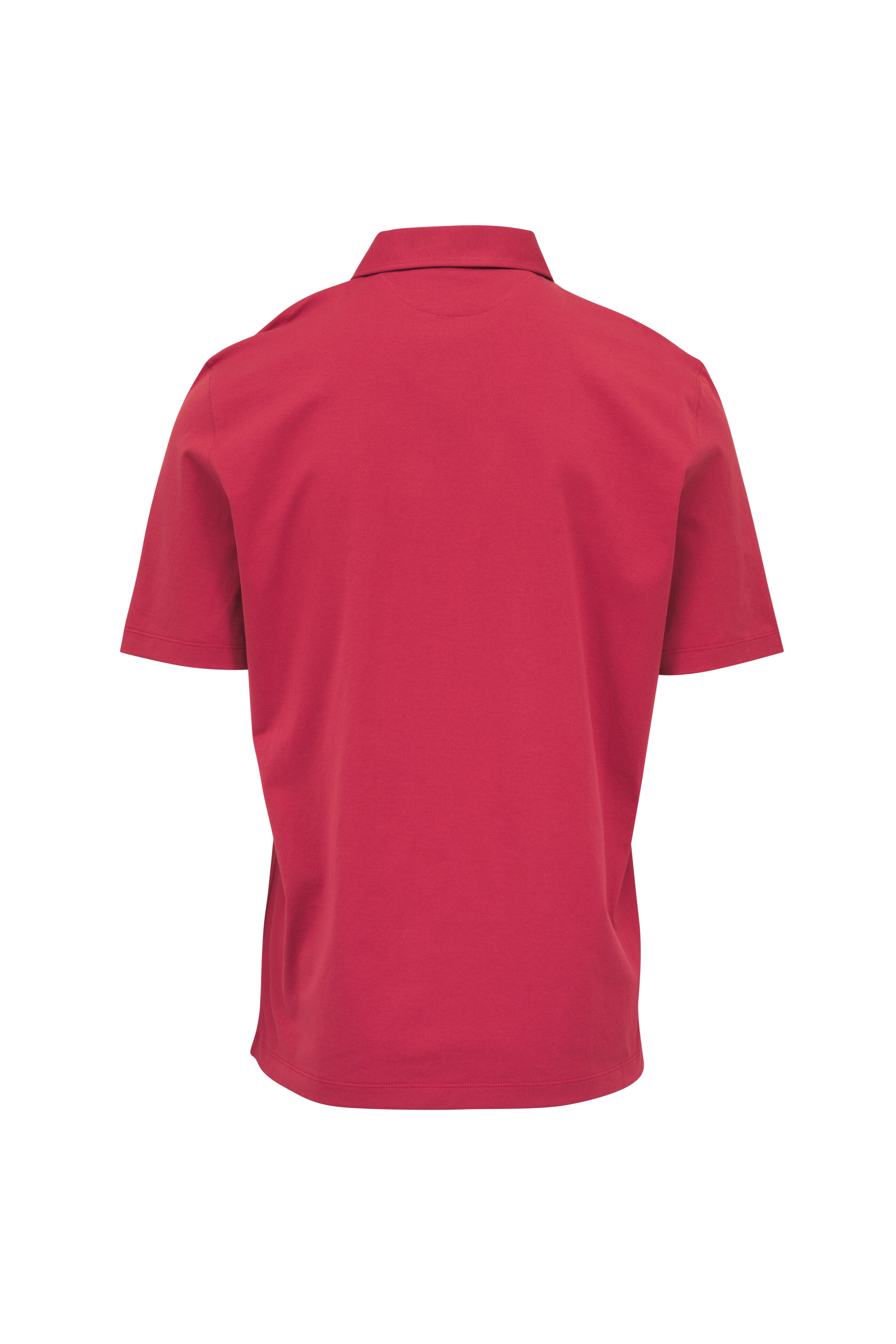 Brunello Cucinelli - Fragola Red Cotton Jersey Knit Polo