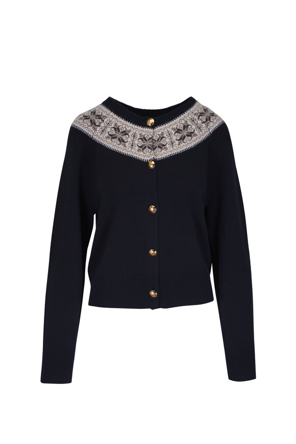 Nili Lotan Josefa Dark Navy Cashmere Cardigan