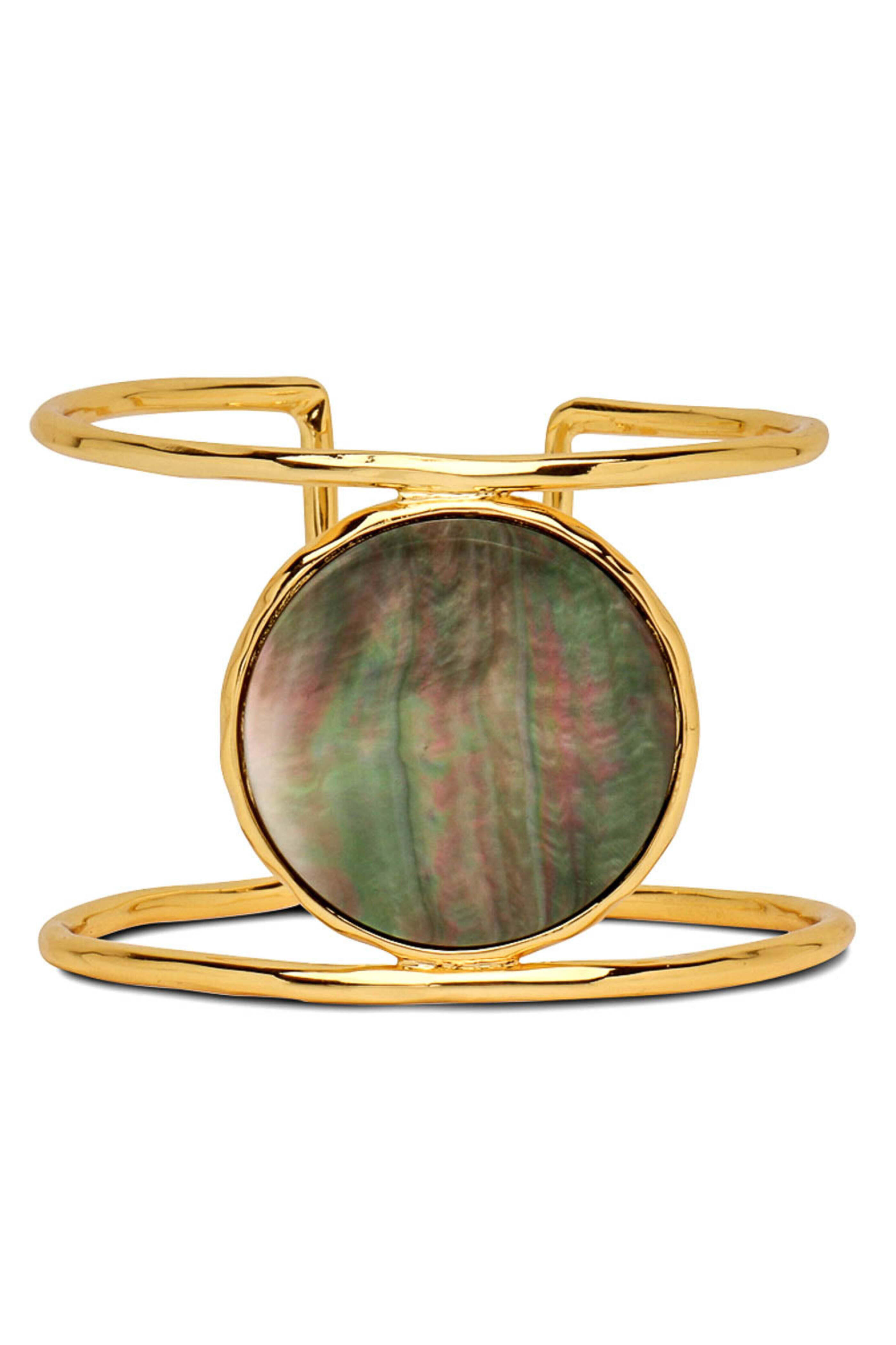 Nest Jewelry - Grey Mother of Pearl Disc Cuff